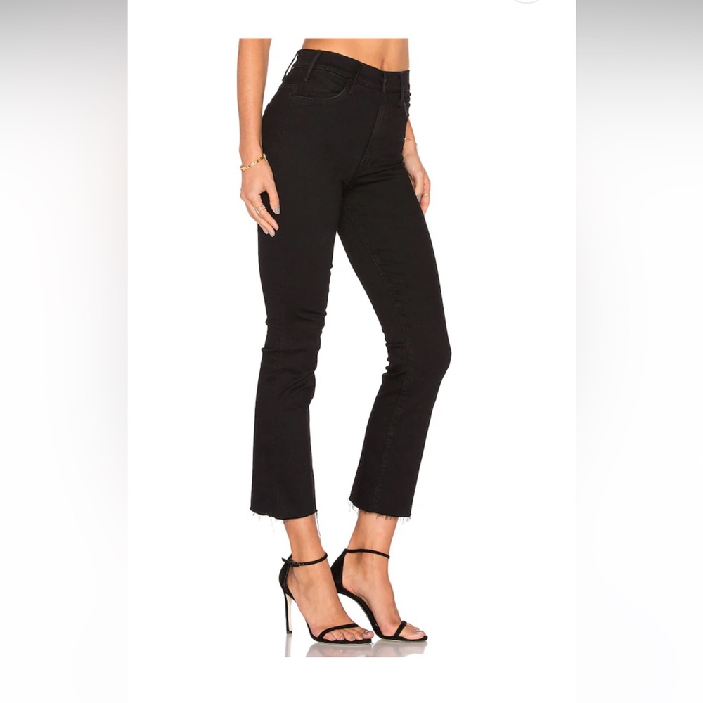 MOTHER Black Cropped Ankle Jeans
